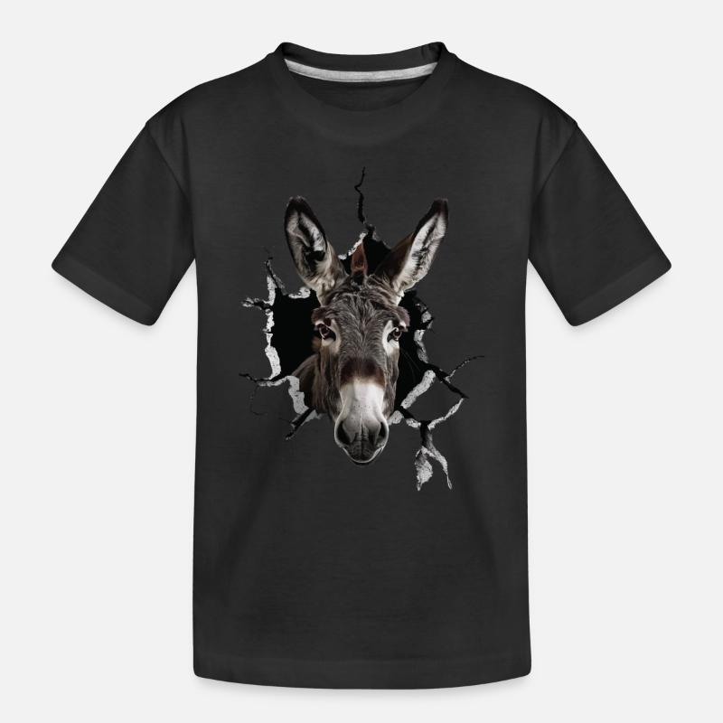 Esel - Kinder Premium Bio T-Shirt - Schwarz