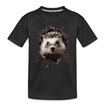 Hedgehog - Kids' Premium Organic T-Shirt - black - Front