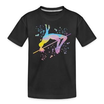 High Jumper Watercolor High Jump - Kids' Premium Organic T-Shirt - black - Front