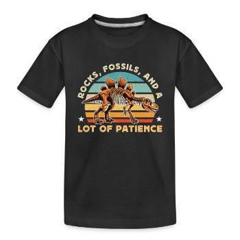 Paléontologie Roches Fossiles Et Beaucoup De Géologue - T-shirt bio Premium Enfant - noir - Devant