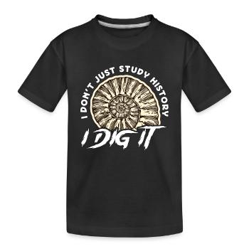 Paléontologie Je n’étudie pas seulement l’histoire Géologue - T-shirt bio Premium Enfant - noir - Devant
