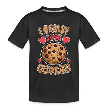 Cookies Disant Biscuits au Chocolat Cadeau de Cookie Drôle - T-shirt bio Premium Enfant - noir - Devant