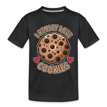 Cookies Disant Biscuits au Chocolat Cadeau de Cookie Drôle - T-shirt bio Premium Enfant - noir - Devant