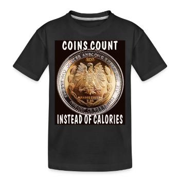 LES PIÈCES COMPTENT AU LIEU DES CALORIES - T-shirt bio Premium Enfant - noir - Devant