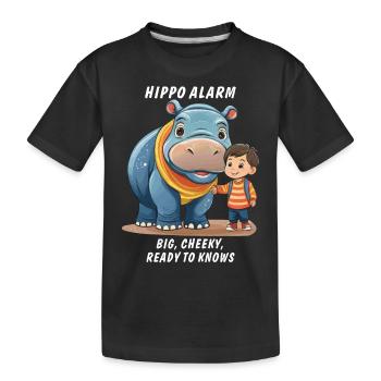 ALARME HIPPOPOTAME GRAND EFFRONTÉ PRÊT À SAVOIR - T-shirt bio Premium Enfant - noir - Devant