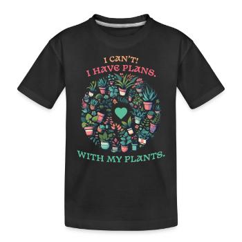 Amoureux des plantes - J’ai des projets avec des plantes - T-shirt bio Premium Enfant - noir - Devant