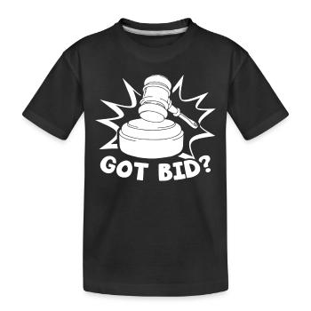 Auctioneer Got Bid - Kids' Premium Organic T-Shirt - black - Front