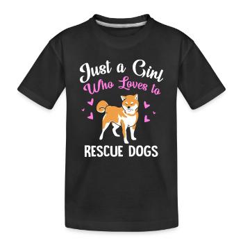 Dog Rescue Animal Rights Animal Rescue Animal Shelter - Kids' Premium Organic T-Shirt - black - Front