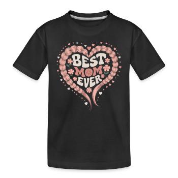 Meilleure maman Meilleure maman de tous les temps Coeur Amour Tresse Coeur - T-shirt bio Premium Enfant - noir - Devant