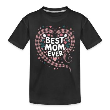 Meilleure maman Meilleure maman jamais coeur de tresse florale - T-shirt bio Premium Enfant - noir - Devant