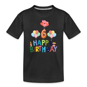 Happy Birthday 6 - Kinder Premium Bio T-Shirt - Schwarz - Vorne