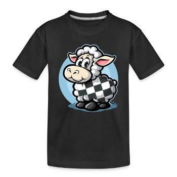 Motif à carreaux avec de mignons moutons de dessin animé - T-shirt bio Premium Enfant - noir - Devant