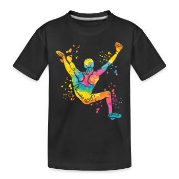 Boulderer Colorsplash Boulder Bouldering - Kids' Premium Organic T-Shirt - black - Front