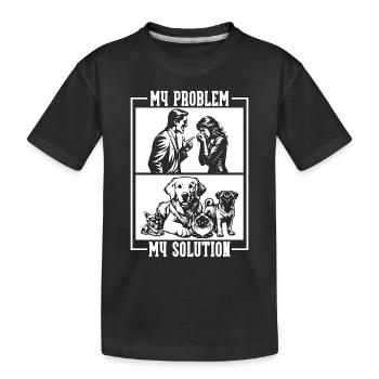 Refuge pour animaux Mon problème Mon pictogramme Maman Papa - T-shirt bio Premium Enfant - noir - Devant