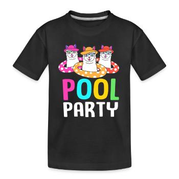 Pool Party - Kinder Premium Bio T-Shirt - Schwarz - Vorne
