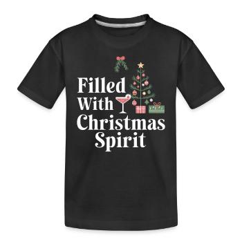 Gefüllt Mit Weihnachtsstimmung - Kinder Premium Bio T-Shirt - Schwarz - Vorne