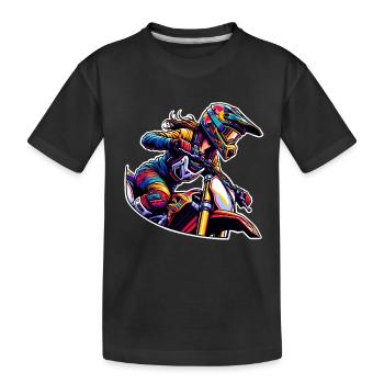 Motocross Femmes Filles Fille - T-shirt bio Premium Enfant - noir - Devant