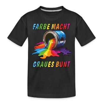 POT DE PEINTURE : LA COULEUR REND LE GRIS COLORÉ - T-shirt bio Premium Enfant - noir - Devant