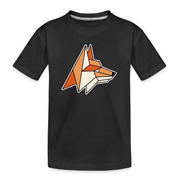 Geometrischer Rotfuchs Canidae Caninae Fuchs Liebhaber Fuchs - Kinder Premium Bio T-Shirt - Schwarz - Vorne