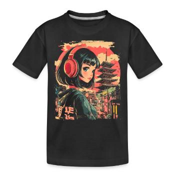 Fille d’Anime Japon - T-shirt bio Premium Enfant - noir - Devant