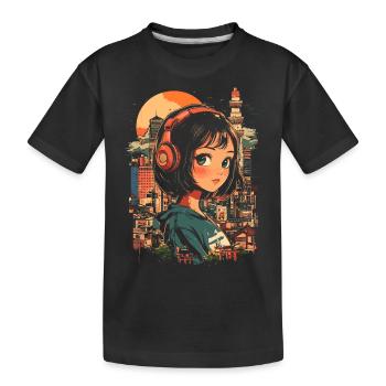 Anime Girl Japan - Kids' Premium Organic T-Shirt - black - Front
