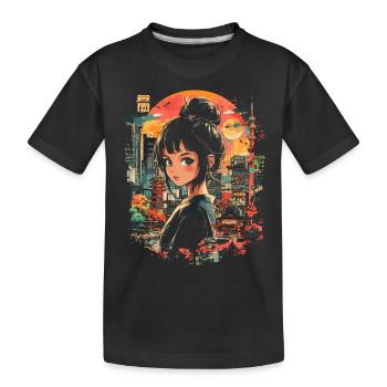 Fille d’Anime Japon - T-shirt bio Premium Enfant - noir - Devant