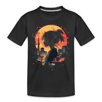 Fille d’Anime Japon - T-shirt bio Premium Enfant - noir - Devant