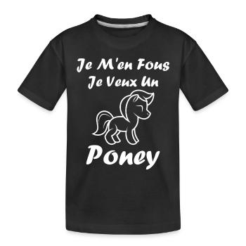 Humour poney - T-shirt bio Premium Enfant - noir - Devant