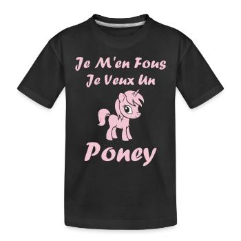 Humour poney - T-shirt bio Premium Enfant - noir - Devant