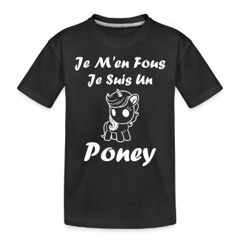 Humour poney - T-shirt bio Premium Enfant - noir - Devant