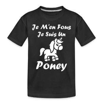 Humour poney - T-shirt bio Premium Enfant - noir - Devant