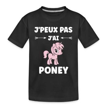 Humour poney - T-shirt bio Premium Enfant - noir - Devant
