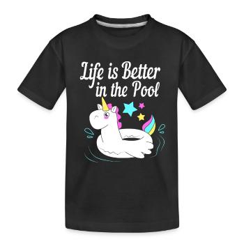 Pool Party - Kinder Premium Bio T-Shirt - Schwarz - Vorne