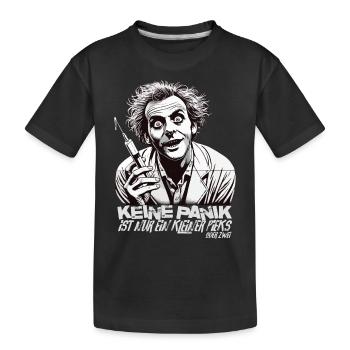 Verrückter Arzt Keine Panik Spritze - Kinder Premium Bio T-Shirt - Schwarz - Vorne