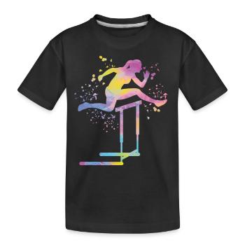 Hurdle Run Obstacle Course Kids Hurdle Run - Kids' Premium Organic T-Shirt - black - Front