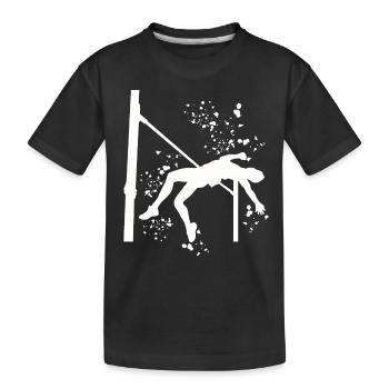 Hochspringer Wasserfarben Hochsprung - Kinder Premium Bio T-Shirt - Schwarz - Vorne