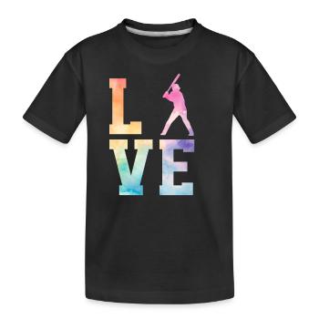 Baseball Sport Baseballspieler Pitcher Catcher USA - Kinder Premium Bio T-Shirt - Schwarz - Vorne