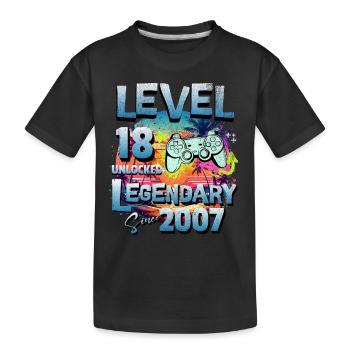 Level 18 Freigeschaltet seit 1982 Geburtstag - Kinder Premium Bio T-Shirt - Schwarz - Vorne
