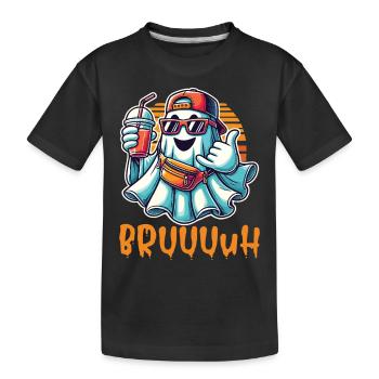 Unheimliches Lustiges Halloween Gespenst - Kinder Premium Bio T-Shirt - Schwarz - Vorne