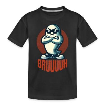 Unheimliches Halloween Gespenst Bruh - Kinder Premium Bio T-Shirt - Schwarz - Vorne