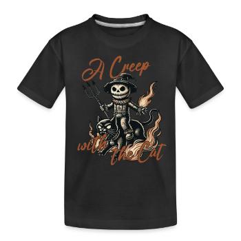 Halloween : Une aventure effrayante avec le chat - T-shirt bio Premium Enfant - noir - Devant