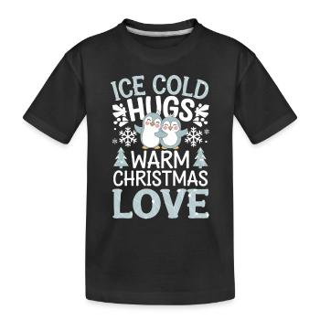Des câlins glacés, un amour de Noël chaleureux, - T-shirt bio Premium Enfant - noir - Devant