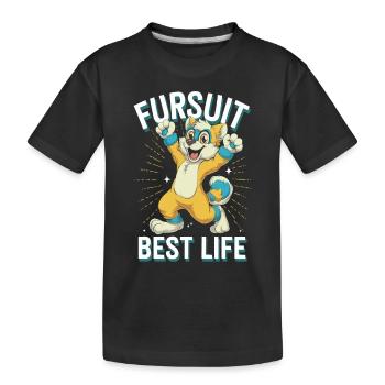 Furry Fandom Enthusiast Cosplay Fun and Fursuiting - Kids' Premium Organic T-Shirt - black - Front