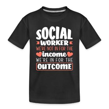 Travailleurs sociaux Nous ne sommes pas pour le revenu - T-shirt bio Premium Enfant - noir - Devant