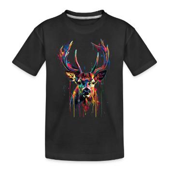 Reh - Kinder Premium Bio T-Shirt - Schwarz - Vorne