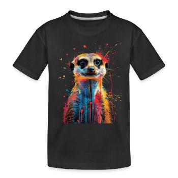 Erdmännchen - Kinder Premium Bio T-Shirt - Schwarz - Vorne