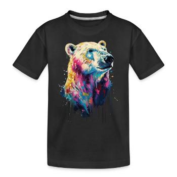 Polar bear - Kids' Premium Organic T-Shirt - black - Front