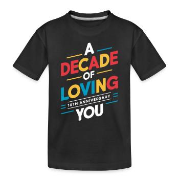 Ein Jahrzehnt Der Liebe - 10. Hochzeitstag - Kinder Premium Bio T-Shirt - Schwarz - Vorne