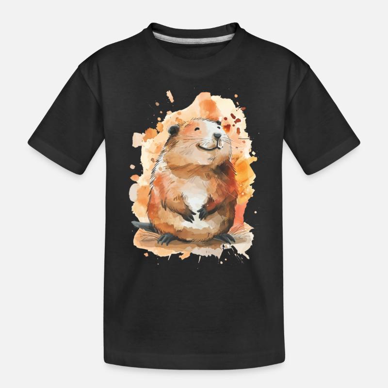 Biber - Kinder Premium Bio T-Shirt - Schwarz