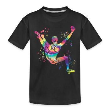 Boulderer Colorsplash Boulder Bouldering - Kids' Premium Organic T-Shirt - black - Front